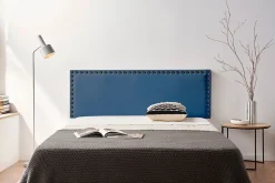 Tête de Lit Tapisée MODENA Simili cuir 100x55x8 cm - Bleu Foncé - Moonia
