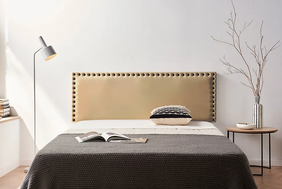 Tête de Lit Tapisée MODENA Simili cuir 115x55x8 cm - Or - Moonia