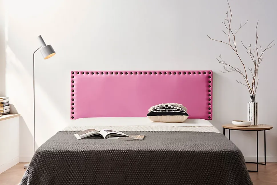 Tête de Lit Tapisée MODENA Simili cuir 100x55x8 cm - Rose - Moonia