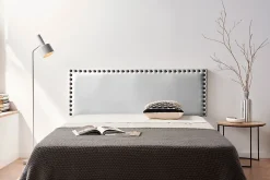 Tête de Lit Tapisée MODENA Simili cuir 115x55x8 cm - Argent - Moonia