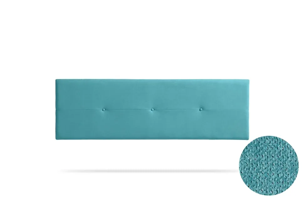Tête de Lit Tapisée NAPOLI Aqualine 160x50x5 cm - Turquoise - Moonia