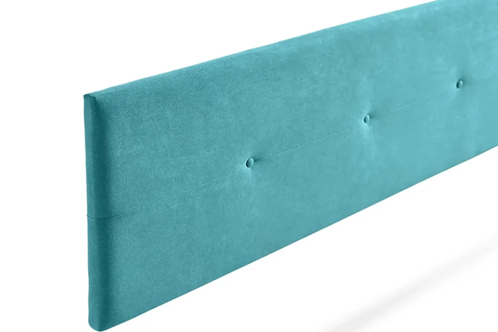 Tête de Lit Tapisée NAPOLI Aqualine 160x50x5 cm - Turquoise - Moonia