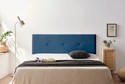 Tête de Lit Tapisée NAPOLI Simili cuir 160x50x5 cm - Bleu Foncé - Moonia