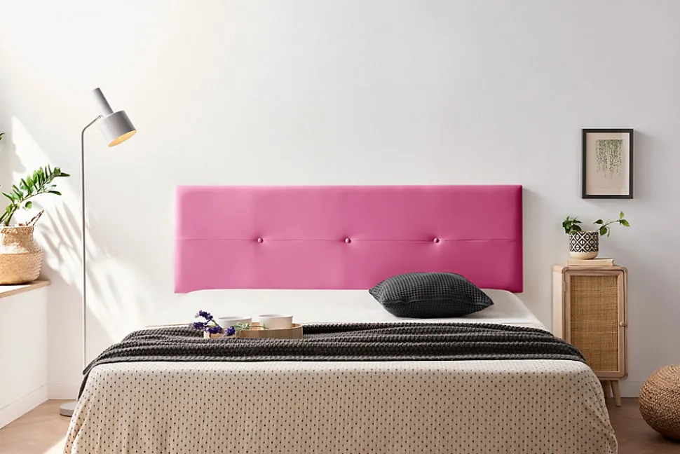 Tête de Lit Tapisée NAPOLI Simili cuir 115x50x5 cm - Rose - Moonia