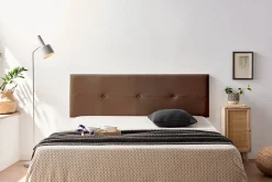 Tête de Lit Tapisée NAPOLI Simili cuir 115x50x5 cm - Marron - Moonia