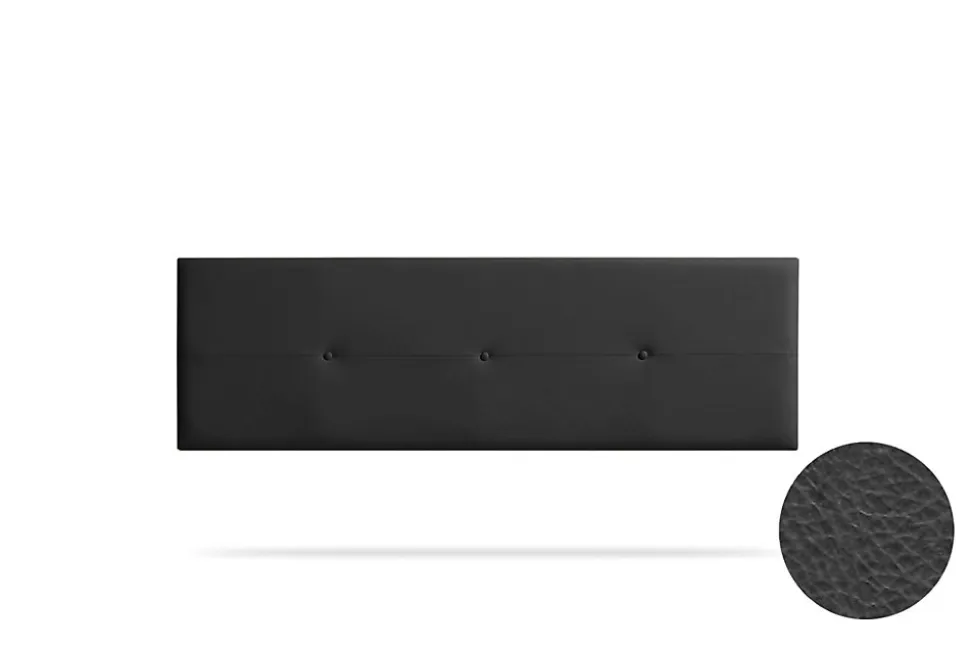 Tête de Lit Tapisée NAPOLI Simili cuir 130x50x5 cm - Noir - Moonia
