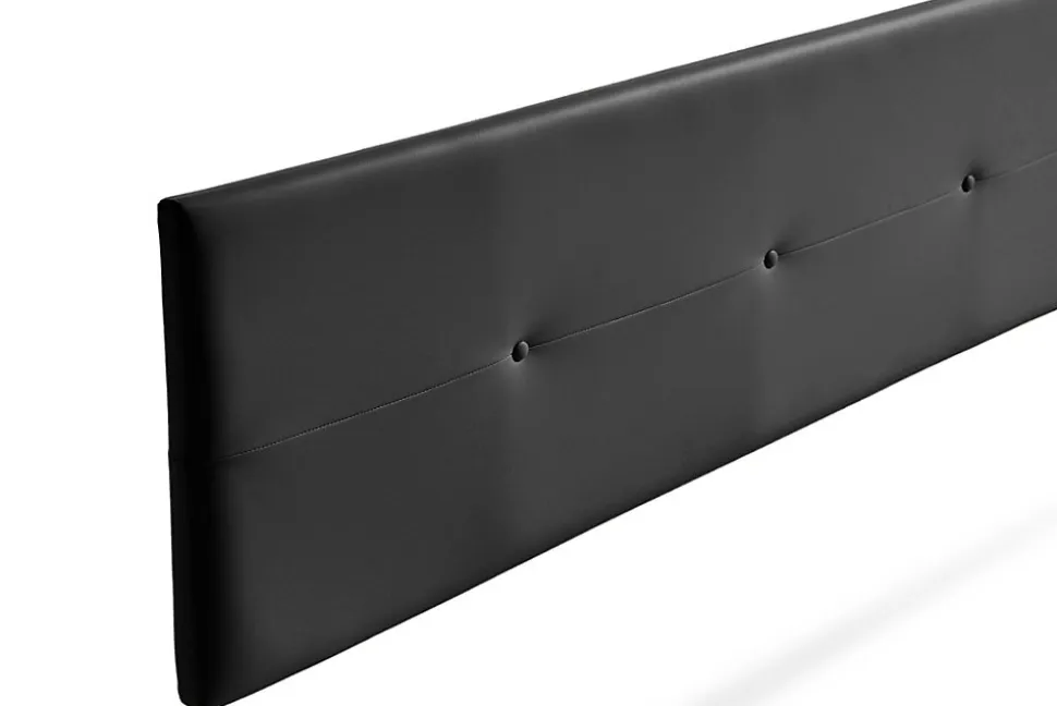 Tête de Lit Tapisée NAPOLI Simili cuir 130x50x5 cm - Noir - Moonia