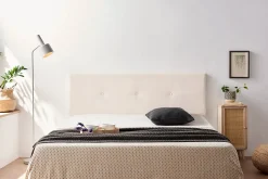 Tête de Lit Tapisée NAPOLI Aqualine 90x50x5 cm - Beige - Moonia