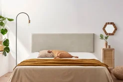 Tête de Lit Tapisée NOVA Aqualine 90x50x5 cm - Beige Toast - Moonia