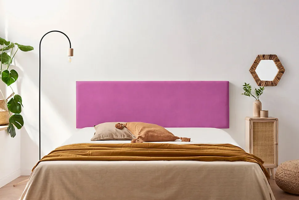 Tête de Lit Tapisée NOVA Aqualine 160x50x5 cm - Fuchsia - Moonia