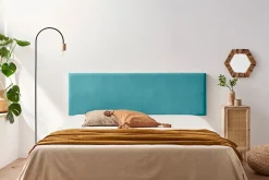 Tête de Lit Tapisée NOVA Aqualine 100x50x5 cm - Turquoise - Moonia