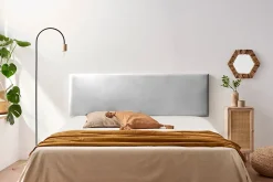 Tête de Lit Tapisée NOVA Simili cuir 170x50x5 cm - Argent - Moonia