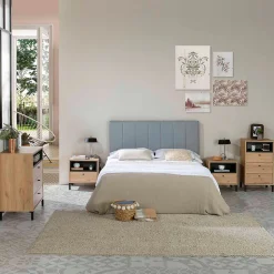 Tête de lit tapissée Creta 160x60 cm Couleur Gris, 8 cm d'épaisseur