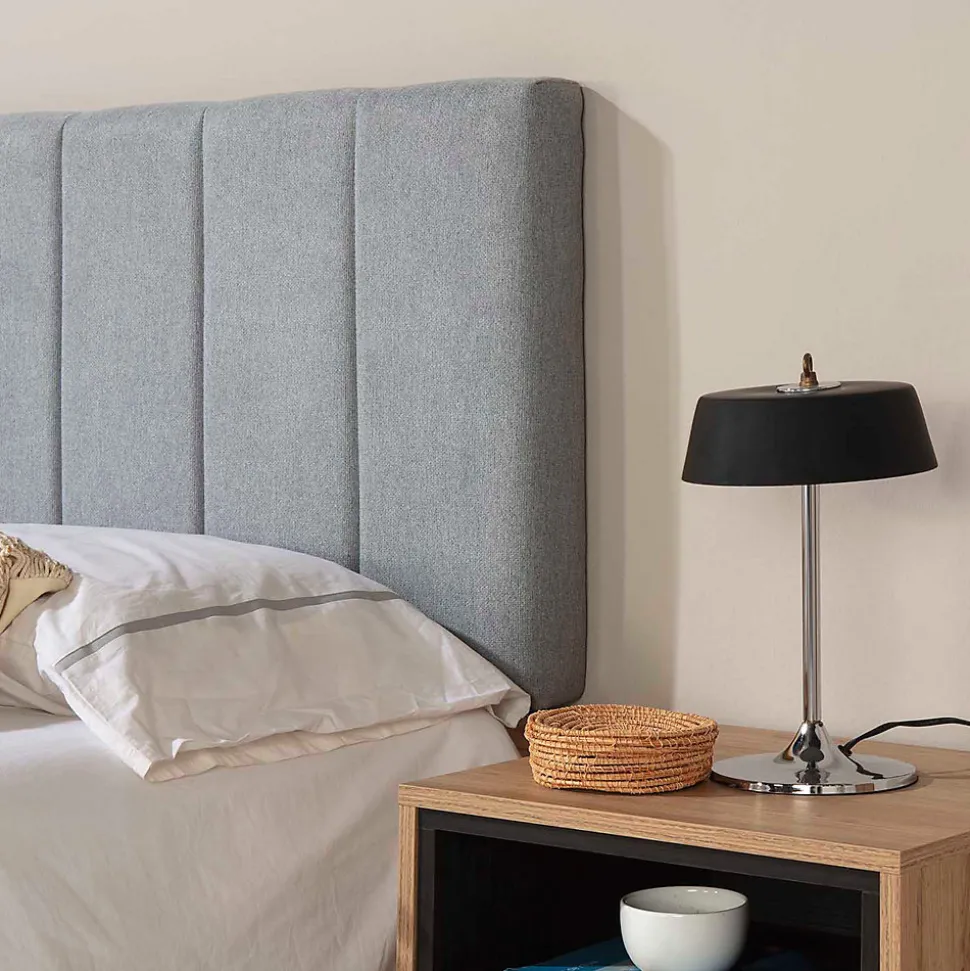 Tête de lit tapissée Creta 160x60 cm Couleur Gris, 8 cm d'épaisseur