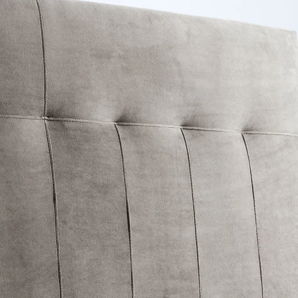Tête de lit tapissée Napoles 160x100 cm Gris, Velours, Pieds en Bois