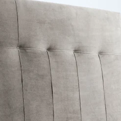 Tête de lit tapissée Napoles 140x100 cm Gris, Velours, Pieds en Bois