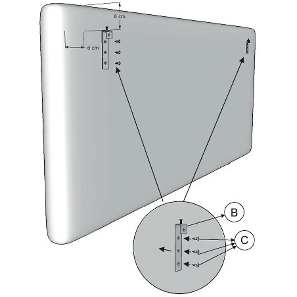 Tête de lit tapissée Napoles 140x100 cm Gris, Velours, Pieds en Bois