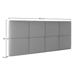 Tête de lit tapissée Sicilia 140x60 cm Gris