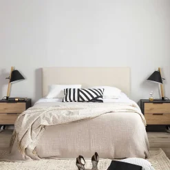 Tête de lit tapissée Tagomago 160x60 cm de Lin Naturel, 8 cm d'épaisseur