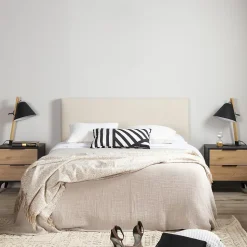 Tête de lit tapissée Tagomago 140x60 cm de Lin Naturel, 8 cm d'épaisseur