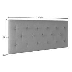 Tête de lit tapissée Turin 140x60 cm Gris