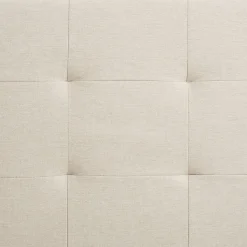 Tête de lit TIMOTHÉ 140 capitonnée sur pieds, en tissu - Écru