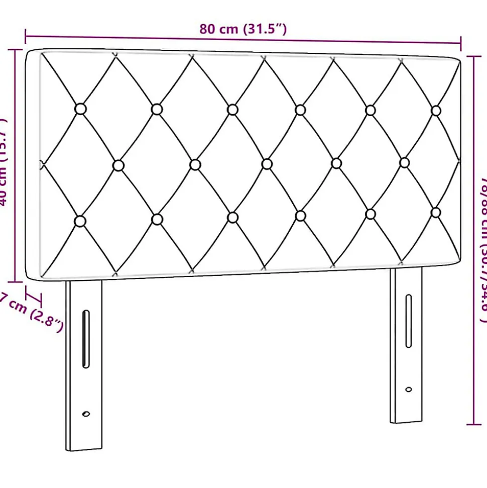 Tête de lit Vert foncé 80 cm Velours vidaXL