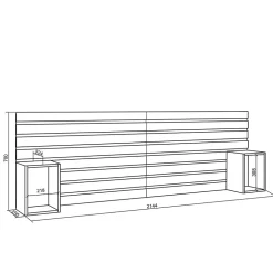 Tête de lit 214x70x3cm Lit 120-135-140-150-160cm couleur chêne