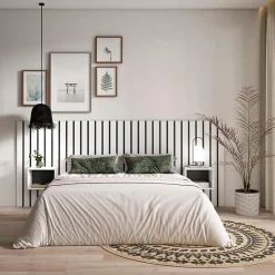 Tête de lit 258x107x3cm Lit de 150-160-180cm couleur blanc