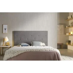 Tête de lit Zafiro pour lit 135 en tissu gris 154x115x8. ECCOX
