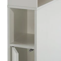 Tête de lit Zeus 165 cm blanc, 2 portes 9 trous