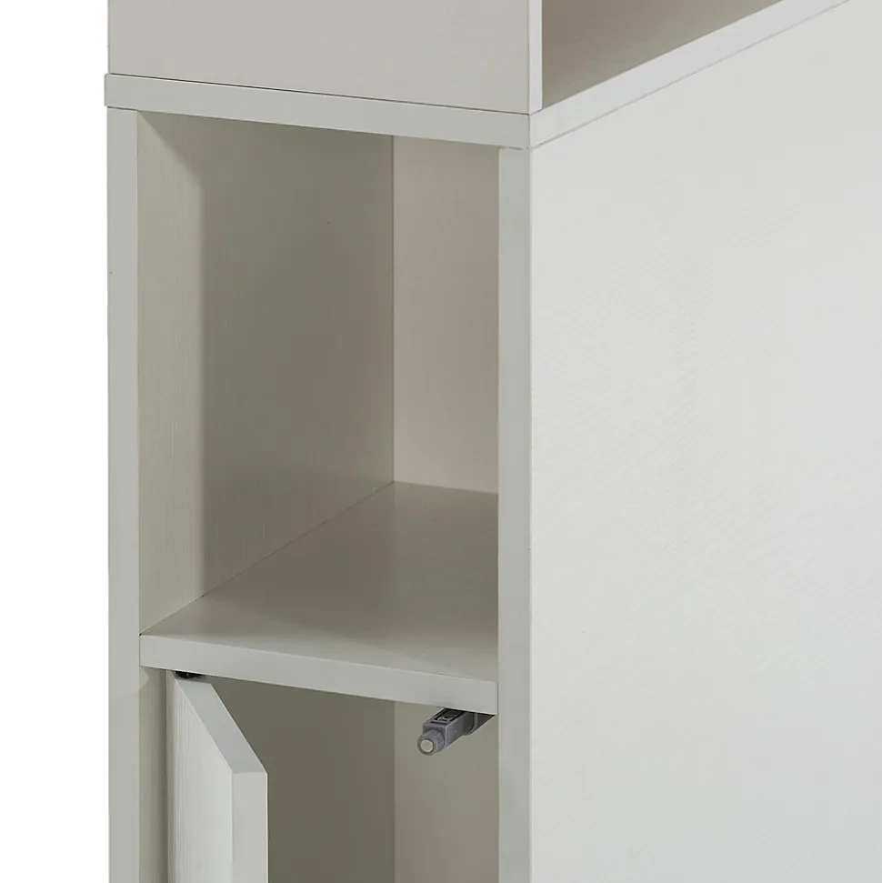 Tête de lit Zeus 165 cm blanc, 2 portes 9 trous