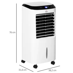 Ventilateur rafraichisseur humidificateur ioniseur 4 en 1 - portable oscillant 60W 10L - télécommande