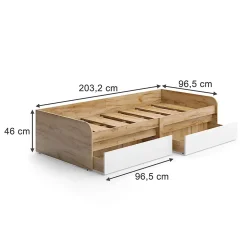 Vicco Lit denfant Blanc/Artisan 90x200 cm sans matelas
