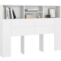 vidaXL Armoire de tête de lit Blanc 140x19x103,5 cm 811862