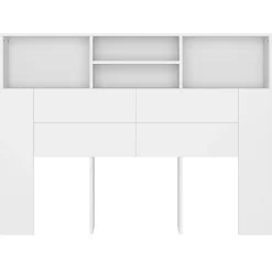 vidaXL Armoire de tête de lit Blanc 140x19x103,5 cm 811862