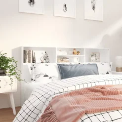 vidaXL Armoire de tête de lit Blanc 180x19x103,5 cm 811880