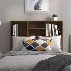 vidaXL Armoire de tête de lit Blanc brillant 120x19x103,5 cm