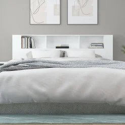 vidaXL Armoire de tête de lit Blanc 200x18,5x104,5 cm 811952