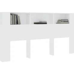 vidaXL Armoire de tête de lit Blanc 200x18,5x104,5 cm 811952