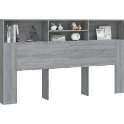 vidaXL Armoire de tête de lit Sonoma gris 180x19x103,5 cm 817256
