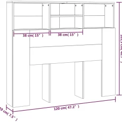 vidaXL Armoire de tête de lit Blanc 120x19x103,5 cm