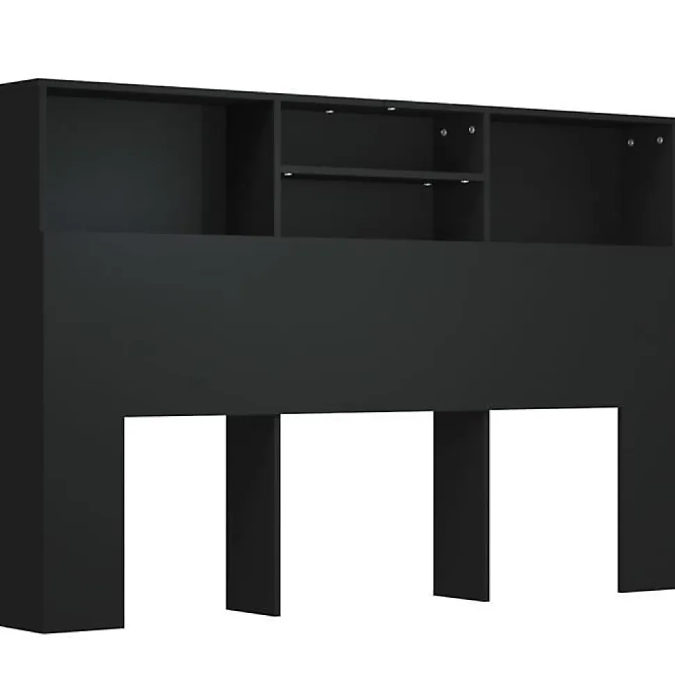 vidaXL Armoire de tête de lit Noir 160x19x103,5 cm 811872