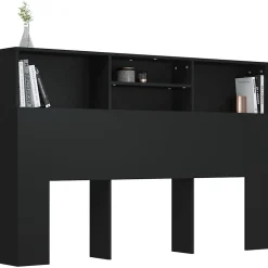 vidaXL Armoire de tête de lit Noir 160x19x103,5 cm 811872