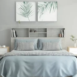 vidaXL Armoire de tête de lit Gris béton 160x19x103,5 cm 811875