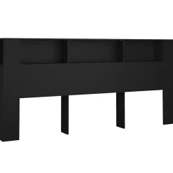 vidaXL Armoire de tête de lit Noir 220x18,5x104,5 cm 811962