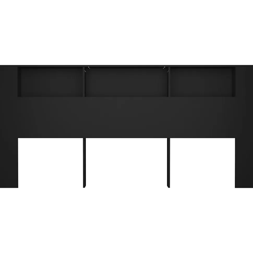 vidaXL Armoire de tête de lit Noir 220x18,5x104,5 cm 811962