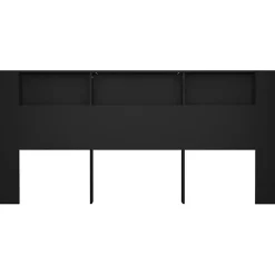 vidaXL Armoire de tête de lit Noir 220x18,5x104,5 cm 811962