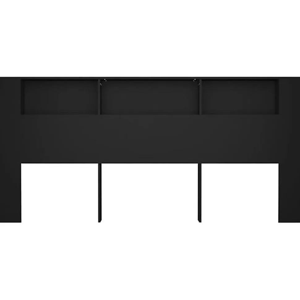 vidaXL Armoire de tête de lit Noir 220x18,5x104,5 cm 811962