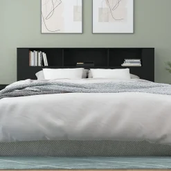 vidaXL Armoire de tête de lit Noir 200x18,5x104,5 cm 811953